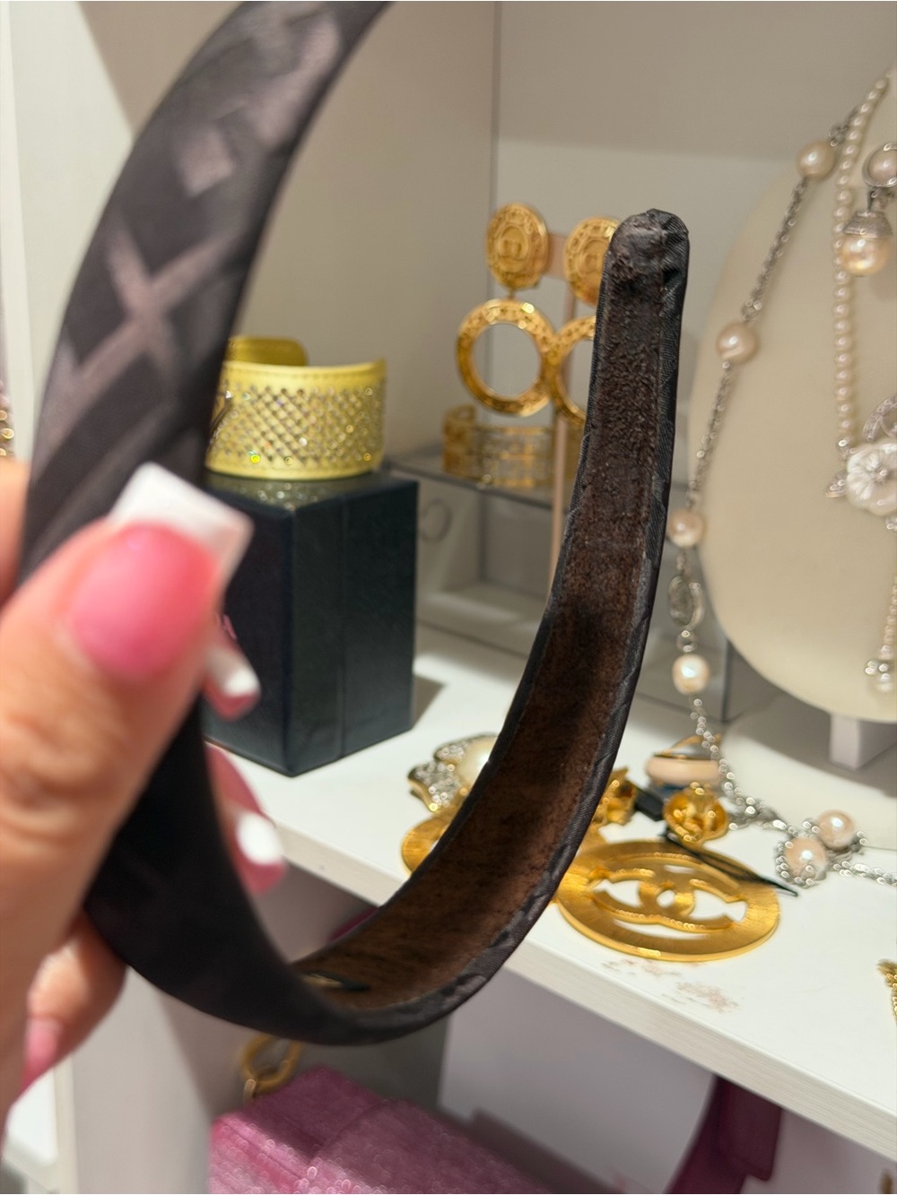 Fendi Black Headband Zucca Print - Picture 8 of 10